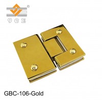 Gold Stainless Steel 304 Shower Door Hinge Glass To Glass Bathroom Door Clamp